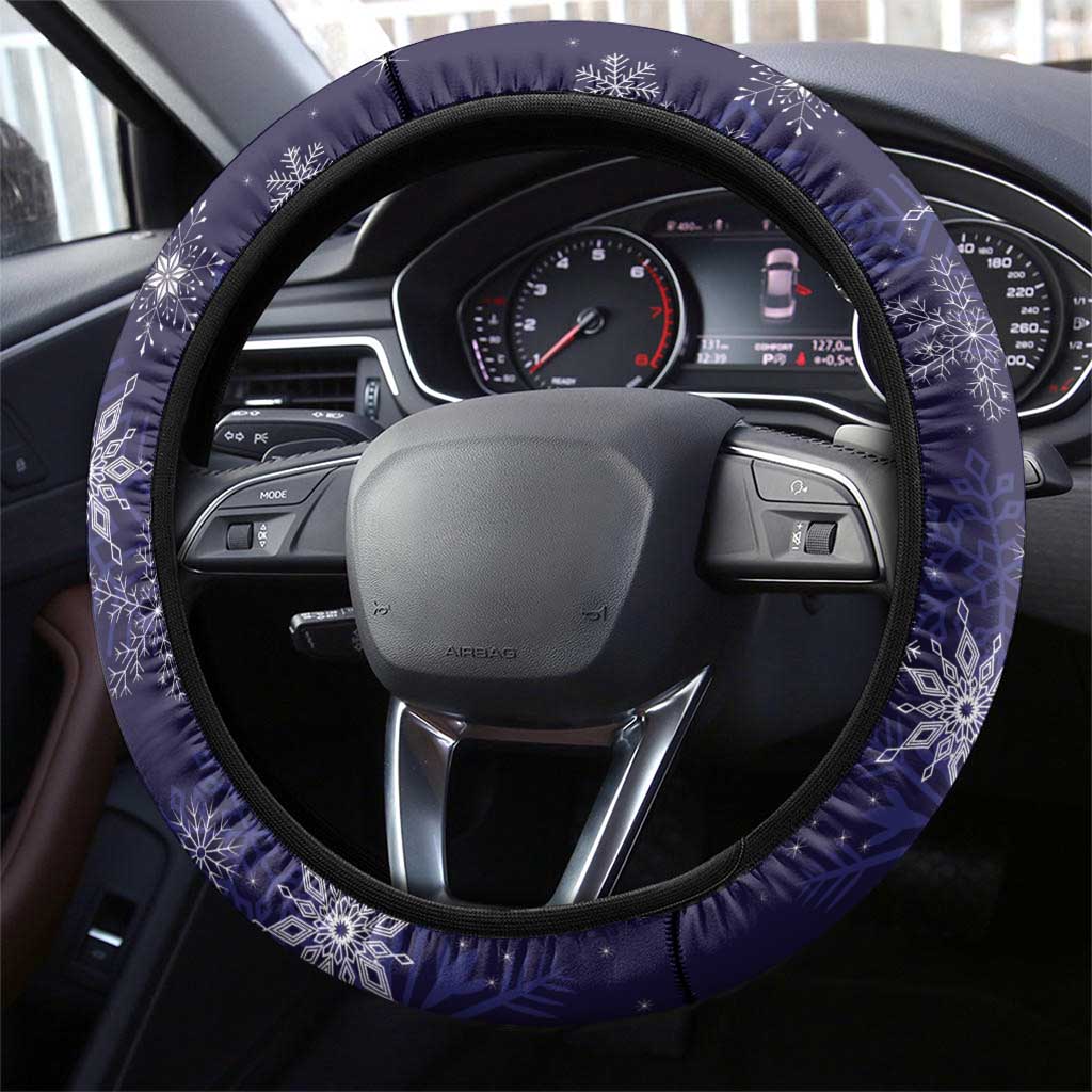 Tui Meri Kirihimete Steering Wheel Cover Pohutukawa Flowers Blue Motif - Aussie Hoodie
