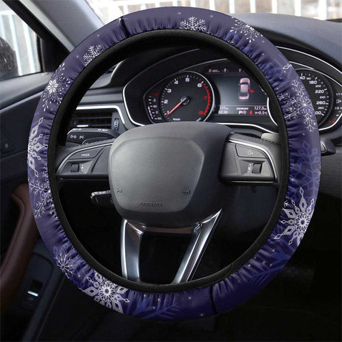 Tui Meri Kirihimete Steering Wheel Cover Pohutukawa Flowers Blue Motif - Aussie Hoodie