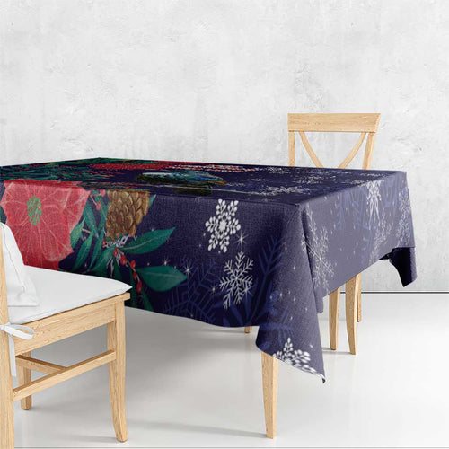 Tui Meri Kirihimete Personalised Tablecloth Pohutukawa Flowers Blue Motif - Aussie Hoodie