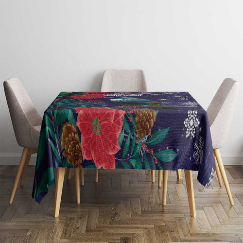 Tui Meri Kirihimete Personalised Tablecloth Pohutukawa Flowers Blue Motif - Aussie Hoodie