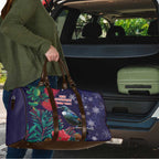Tui Meri Kirihimete Personalised Travel Bag Pohutukawa Flowers Blue Motif - Aussie Hoodie