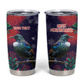 Tui Meri Kirihimete Personalised Tumbler Cup Pohutukawa Flowers Blue Motif - Aussie Hoodie