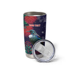Tui Meri Kirihimete Personalised Tumbler Cup Pohutukawa Flowers Blue Motif - Aussie Hoodie