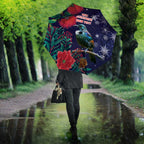 Tui Meri Kirihimete Personalised Umbrella Pohutukawa Flowers Blue Motif - Aussie Hoodie