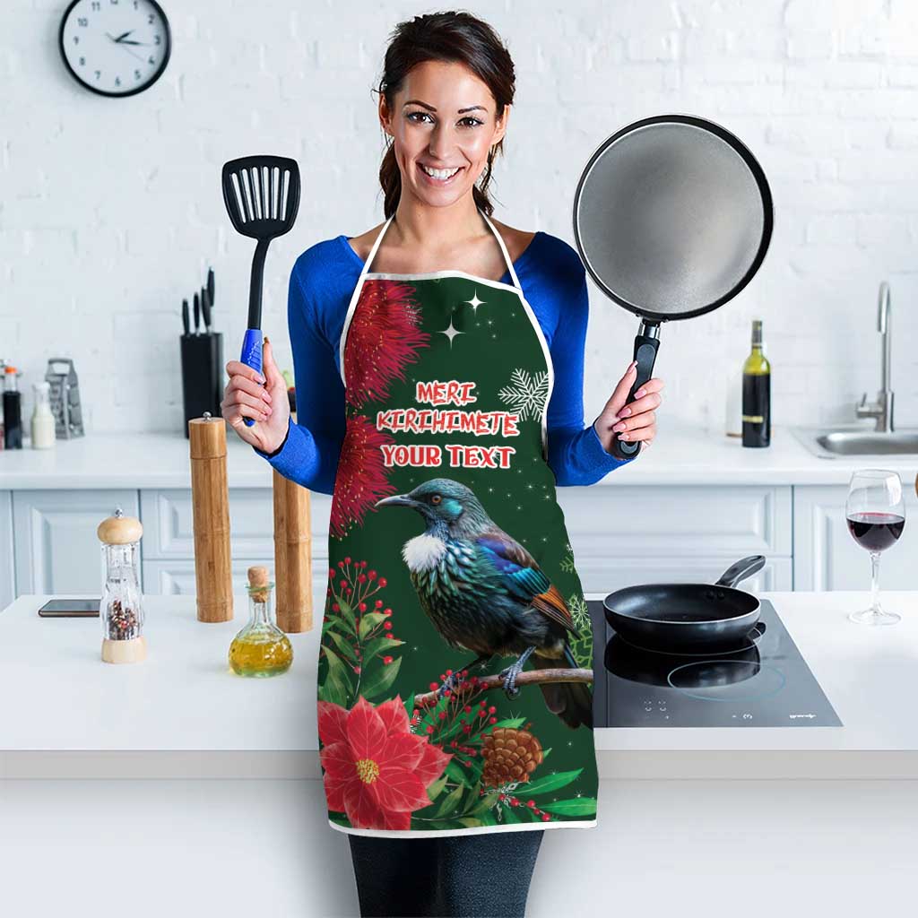 Tui Meri Kirihimete Personalised Apron Pohutukawa Flowers Green Motif - Aussie Hoodie