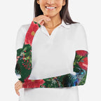 Tui Meri Kirihimete Personalised Arm Sleeves Pohutukawa Flowers Green Motif - Aussie Hoodie