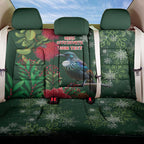 Tui Meri Kirihimete Personalised Back Car Seat Cover Pohutukawa Flowers Green Motif - Aussie Hoodie