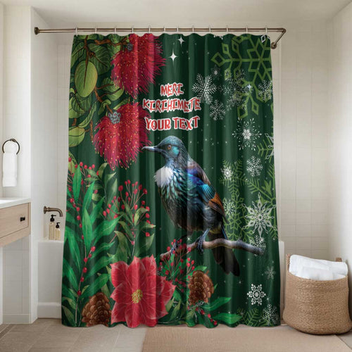 Tui Meri Kirihimete Personalised Bathroom Set Pohutukawa Flowers Green Motif - Aussie Hoodie