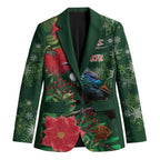 Tui Meri Kirihimete Personalised Blazer Pohutukawa Flowers Green Motif - Aussie Hoodie