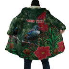 Tui Meri Kirihimete Personalised Cloak Pohutukawa Flowers Green Motif - Aussie Hoodie