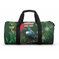 Tui Meri Kirihimete Personalised Duffle Bag Pohutukawa Flowers Green Motif