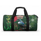 Tui Meri Kirihimete Personalised Duffle Bag Pohutukawa Flowers Green Motif