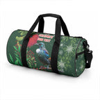 Tui Meri Kirihimete Personalised Duffle Bag Pohutukawa Flowers Green Motif