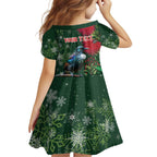 Tui Meri Kirihimete Personalised Family Matching Off Shoulder Maxi Dress and Hawaiian Shirt Pohutukawa Flowers Green Motif - Aussie Hoodie