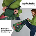 Tui Meri Kirihimete Personalised Grocery Bag Pohutukawa Flowers Green Motif - Aussie Hoodie
