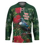 Tui Meri Kirihimete Personalised Hockey Jersey Pohutukawa Flowers Green Motif - Aussie Hoodie