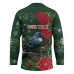 Tui Meri Kirihimete Personalised Hockey Jersey Pohutukawa Flowers Green Motif - Aussie Hoodie
