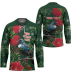 Tui Meri Kirihimete Personalised Hockey Jersey Pohutukawa Flowers Green Motif - Aussie Hoodie