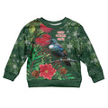 Tui Meri Kirihimete Personalised Kid Ugly Christmas Sweater Pohutukawa Flowers Green Motif - Aussie Hoodie