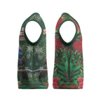 Tui Meri Kirihimete Personalised Christmas Knitted V-Neck Vest Pohutukawa Flowers Green Motif - Aussie Hoodie