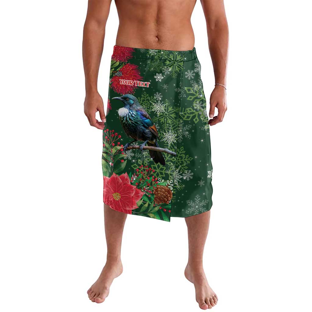 Tui Meri Kirihimete Personalised Lavalava Pohutukawa Flowers Green Motif - Aussie Hoodie