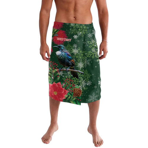 Tui Meri Kirihimete Personalised Lavalava Pohutukawa Flowers Green Motif - Aussie Hoodie