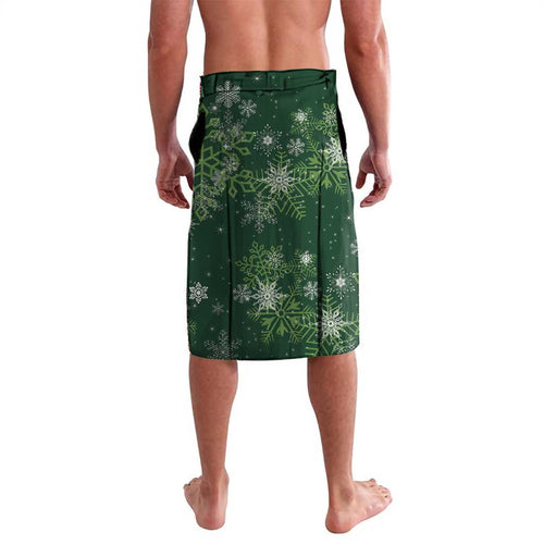 Tui Meri Kirihimete Personalised Lavalava Pohutukawa Flowers Green Motif - Aussie Hoodie