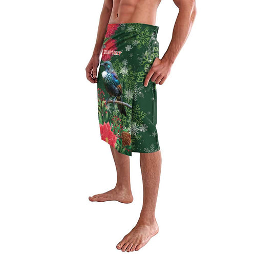 Tui Meri Kirihimete Personalised Lavalava Pohutukawa Flowers Green Motif - Aussie Hoodie