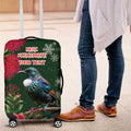 Tui Meri Kirihimete Personalised Luggage Cover Pohutukawa Flowers Green Motif - Aussie Hoodie