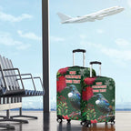 Tui Meri Kirihimete Personalised Luggage Cover Pohutukawa Flowers Green Motif - Aussie Hoodie