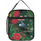 Tui Meri Kirihimete Personalised Lunch Bag Pohutukawa Flowers Green Motif