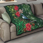 Tui Meri Kirihimete Personalised Quilt Pohutukawa Flowers Green Motif - Aussie Hoodie