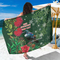 Tui Meri Kirihimete Personalised Sarong Pohutukawa Flowers Green Motif - Aussie Hoodie