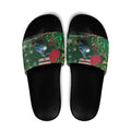 Tui Meri Kirihimete Personalised Slide Sandals Pohutukawa Flowers Green Motif - Aussie Hoodie