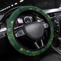 Tui Meri Kirihimete Steering Wheel Cover Pohutukawa Flowers Green Motif - Aussie Hoodie