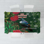 Tui Meri Kirihimete Personalised Tablecloth Pohutukawa Flowers Green Motif - Aussie Hoodie