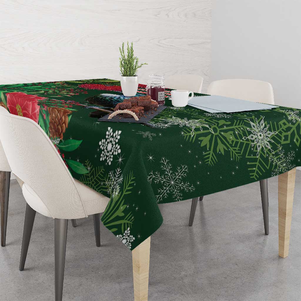 Tui Meri Kirihimete Personalised Tablecloth Pohutukawa Flowers Green Motif - Aussie Hoodie