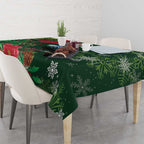Tui Meri Kirihimete Personalised Tablecloth Pohutukawa Flowers Green Motif - Aussie Hoodie