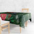 Tui Meri Kirihimete Personalised Tablecloth Pohutukawa Flowers Green Motif - Aussie Hoodie