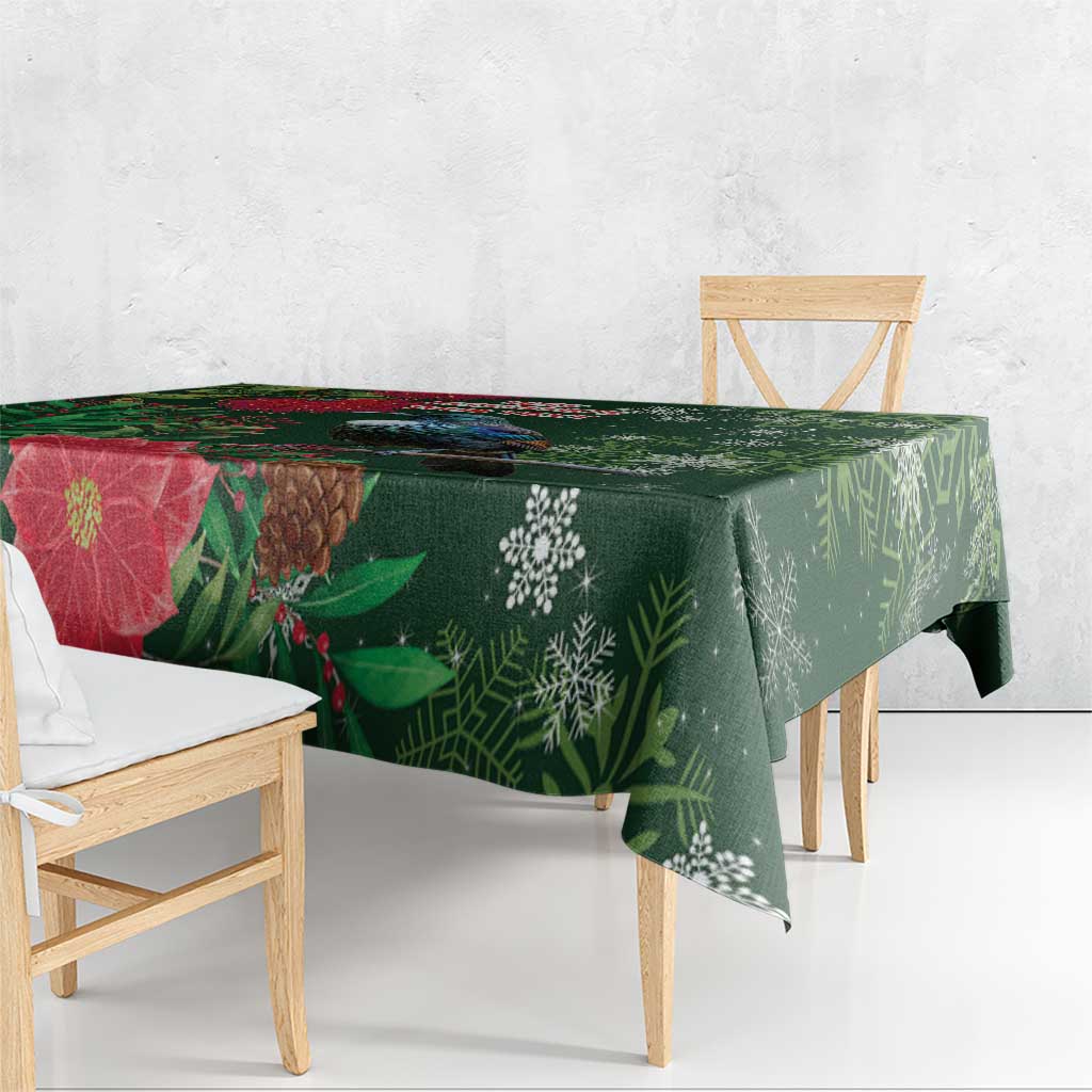 Tui Meri Kirihimete Personalised Tablecloth Pohutukawa Flowers Green Motif - Aussie Hoodie