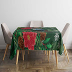 Tui Meri Kirihimete Personalised Tablecloth Pohutukawa Flowers Green Motif - Aussie Hoodie
