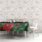 Tui Meri Kirihimete Personalised Tablecloth Pohutukawa Flowers Green Motif - Aussie Hoodie