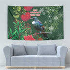 Tui Meri Kirihimete Personalised Tapestry Pohutukawa Flowers Green Motif - Aussie Hoodie