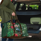Tui Meri Kirihimete Personalised Travel Bag Pohutukawa Flowers Green Motif - Aussie Hoodie