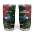 Tui Meri Kirihimete Personalised Tumbler Cup Pohutukawa Flowers Green Motif - Aussie Hoodie