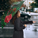 Tui Meri Kirihimete Personalised Umbrella Pohutukawa Flowers Green Motif - Aussie Hoodie