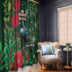 Tui Meri Kirihimete Personalised Window Curtain Pohutukawa Flowers Green Motif - Aussie Hoodie