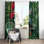 Tui Meri Kirihimete Personalised Window Curtain Pohutukawa Flowers Green Motif - Aussie Hoodie