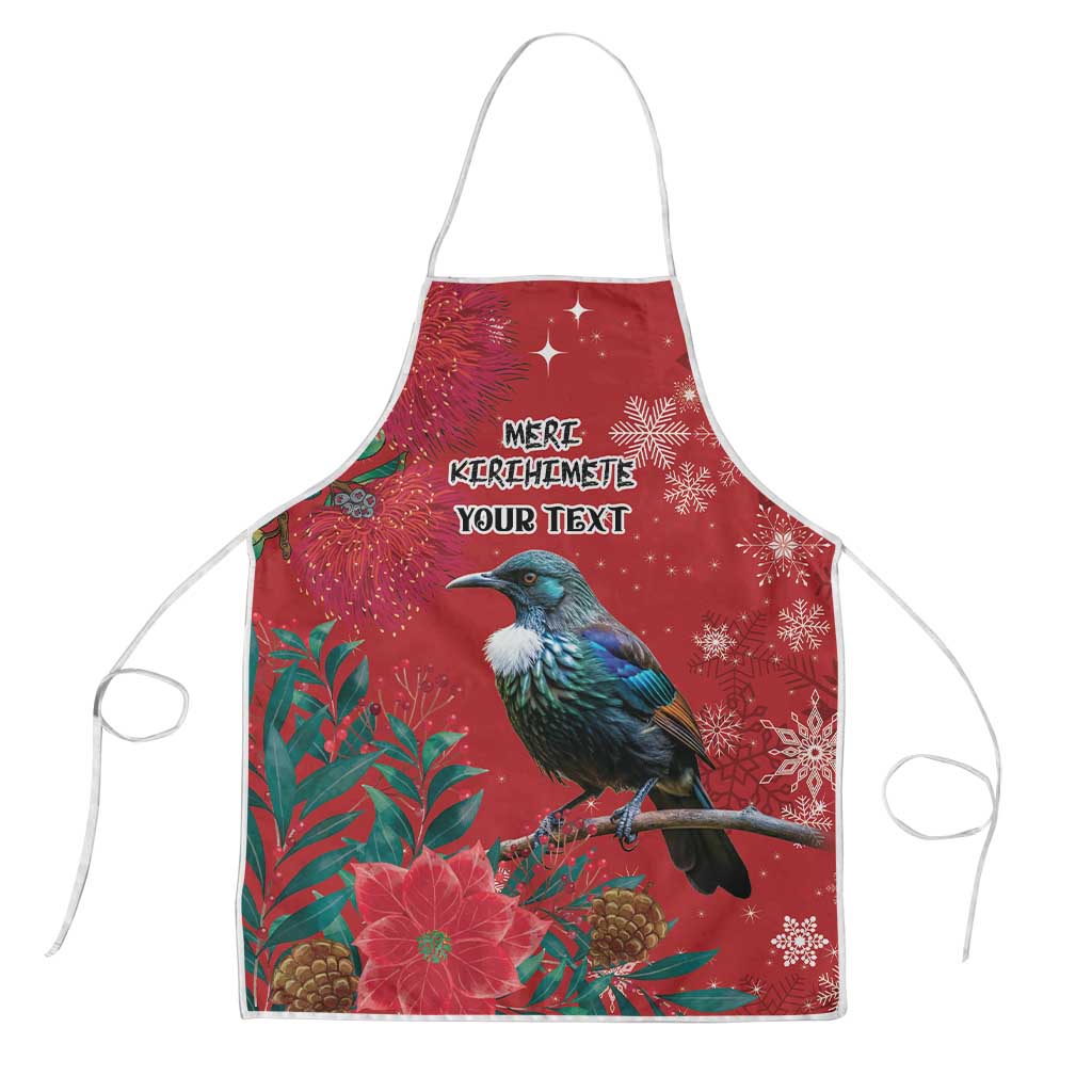 Tui Meri Kirihimete Personalised Apron Pohutukawa Flowers Red Motif - Aussie Hoodie