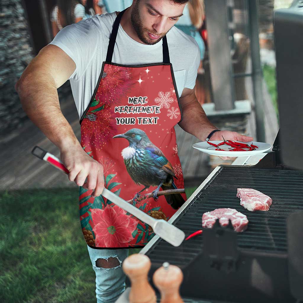 Tui Meri Kirihimete Personalised Apron Pohutukawa Flowers Red Motif - Aussie Hoodie
